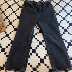 Abercrombie & Fitch The Ankle Straight Ultra-High Rise in Black Size 28